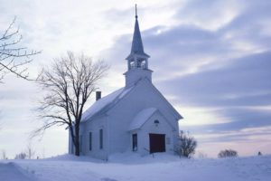 winter, Country, Churches