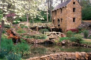architecture, Rocks, Bridges, Ponds, Arkansas, Mills