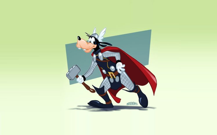 thor, Goofy, Crossovers HD Wallpaper Desktop Background