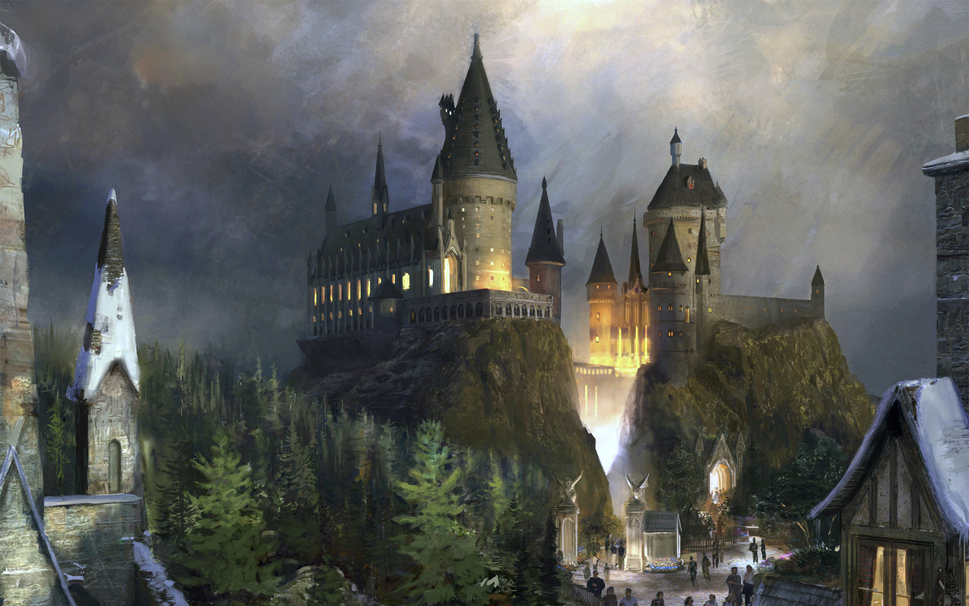 harry, Potter, Castle, Fantasy, Hogwarts, Witvh Wallpaper