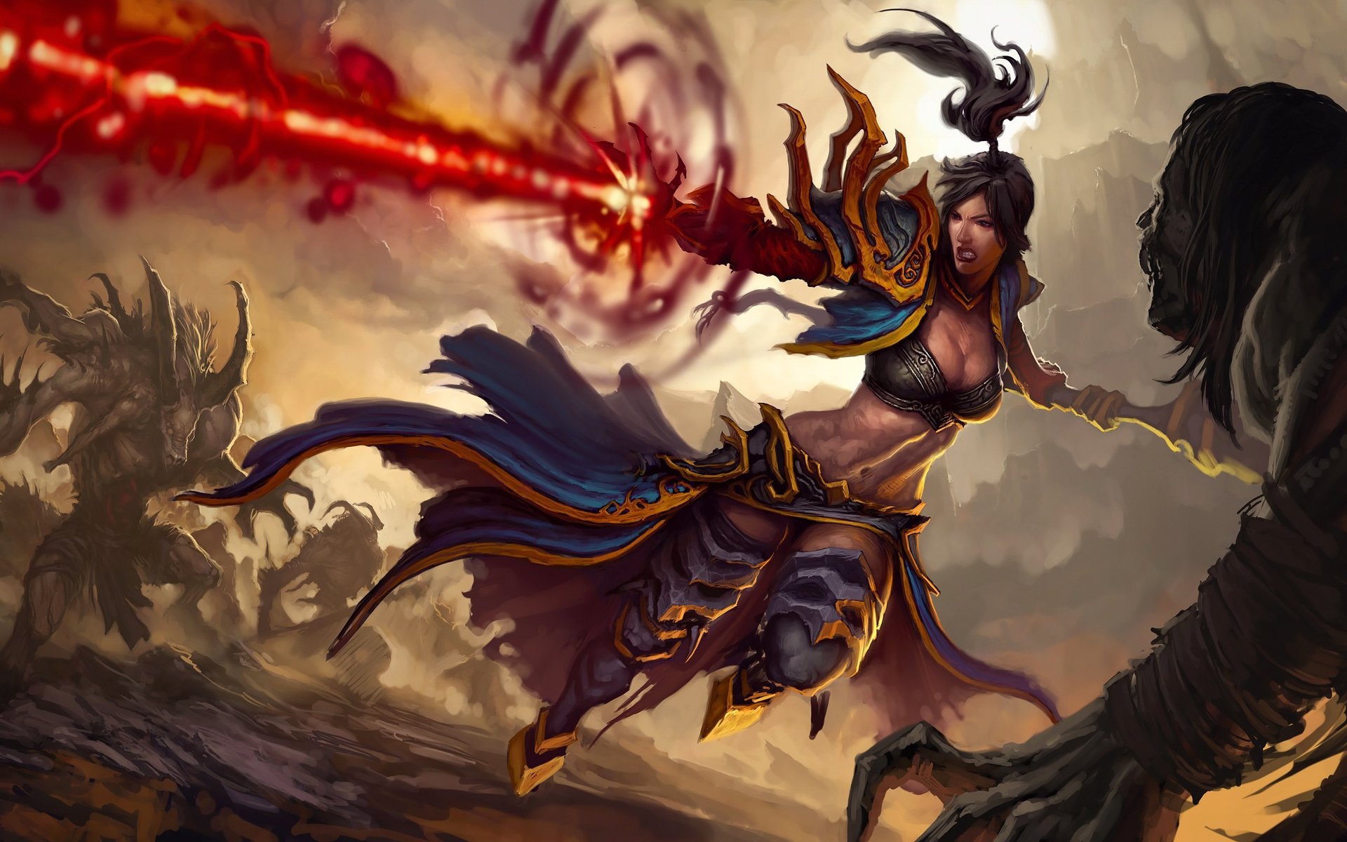 diablo, 3, Fantasy, Warrior, Magic, Art Wallpaper