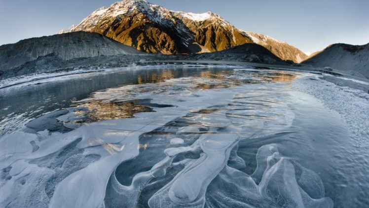 ice, Mountains, Landscapes, Bubbles, New, Zealand, National, Park, Mount HD Wallpaper Desktop Background
