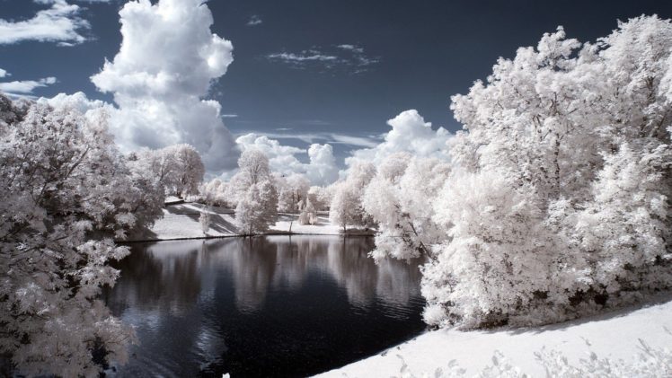 ice, Landscapes, Nature, Forests, Lakes, Rivers HD Wallpaper Desktop Background