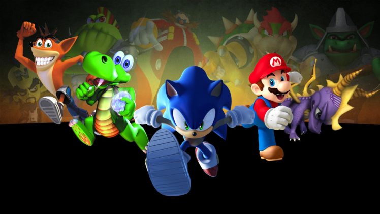 sonic, The, Hedgehog, Video, Games, Mario, Heroes, Characters, Crash, Bandicoot, Spyro, The, Dragon, Five, Croc HD Wallpaper Desktop Background
