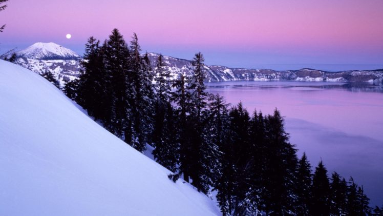 landscapes, Nature, Winter, Oregon, National, Park, Crater, Lake HD Wallpaper Desktop Background