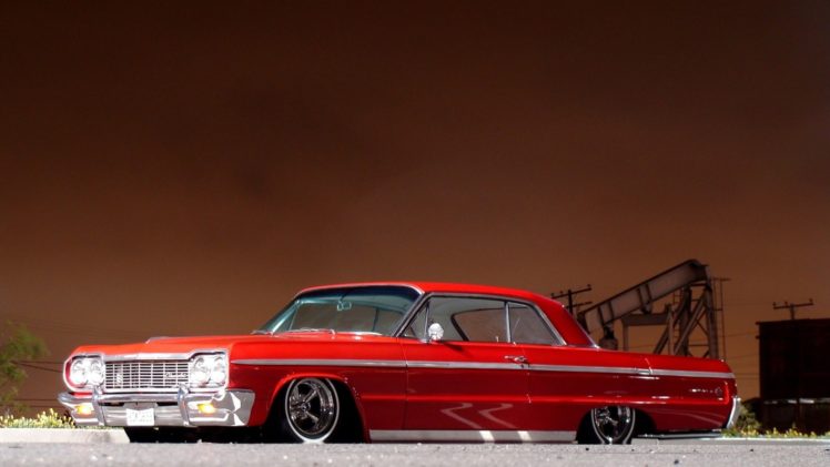 chevrolet, Impala, Tuning, Low, Red, Classic, Muscle, Cars HD Wallpaper Desktop Background
