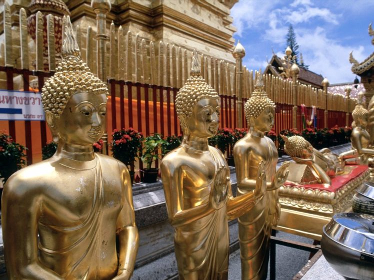golden, Thailand, Mai, Monastery HD Wallpaper Desktop Background