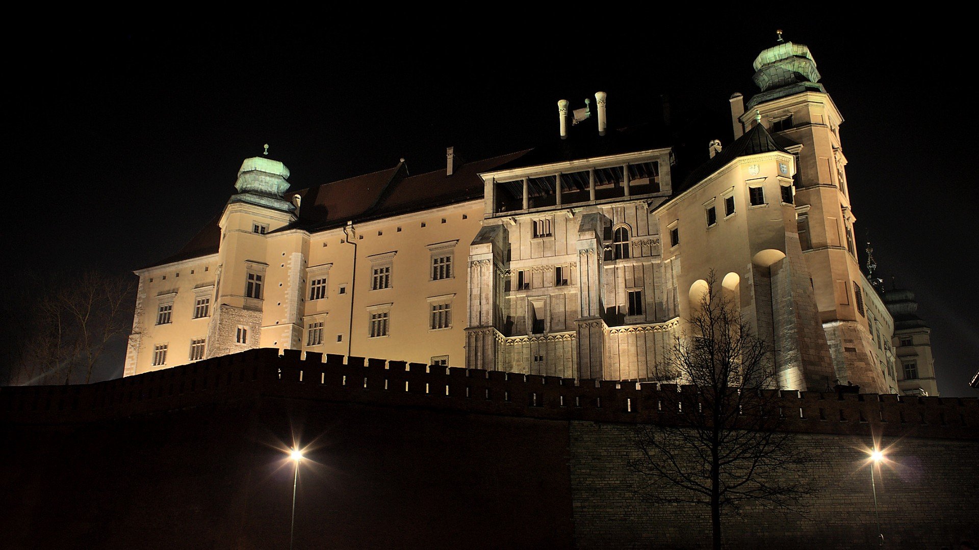 night, Poland, Cracow, Krakaia Wallpaper