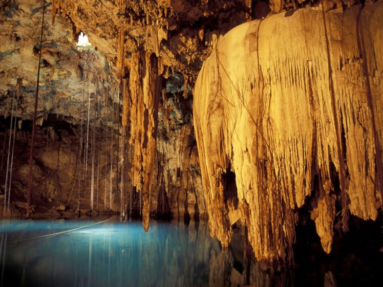 nature, Caves, Mexico, Underground, Lakes, Rock, Formations HD Wallpaper Desktop Background