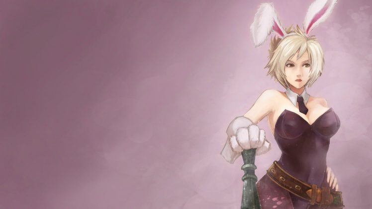 blondes, Video, Games, League, Of, Legends, Short, Hair, Artwork, Simple, Background, Riven HD Wallpaper Desktop Background