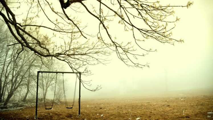 mood, Fog, Landscapes, Swing, Trees HD Wallpaper Desktop Background