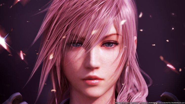 women, Blue, Eyes, Long, Hair, Pink, Hair, Final, Fantasy, Xiii HD Wallpaper Desktop Background