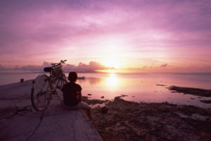 sky, Ocean, Mood, Women, Bicycle