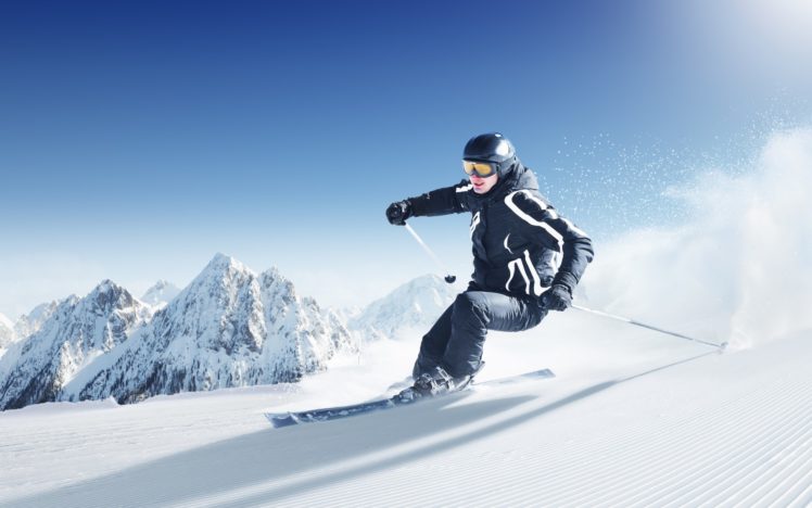 ski, Mountains, Winter, People HD Wallpaper Desktop Background