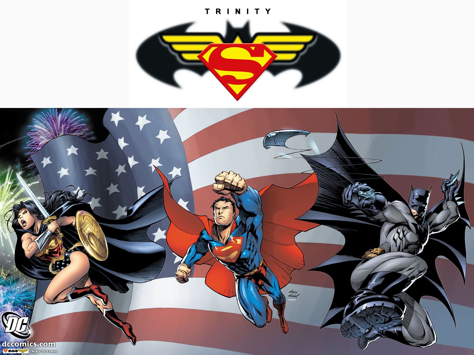 batman, Dc, Comics, Superman, Superheroes, Trinity, Batman, Logo, Wonder, Woman Wallpaper