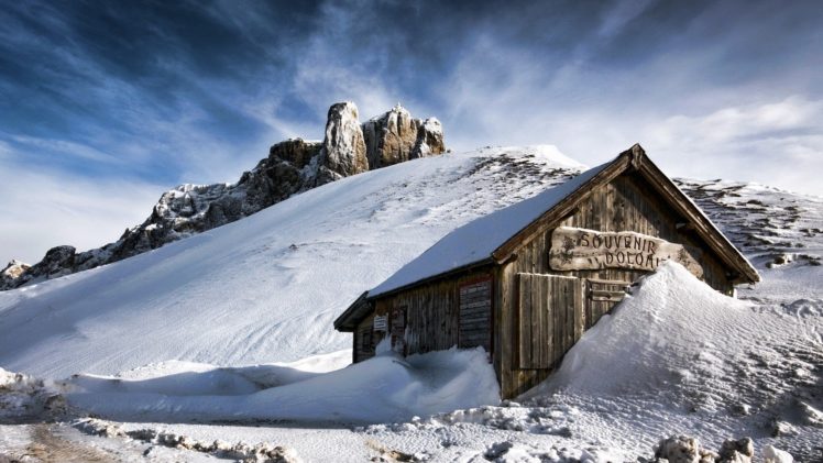 mountains, Landscapes, Nature, Snow, Snow, Landscapes, Chalets HD Wallpaper Desktop Background