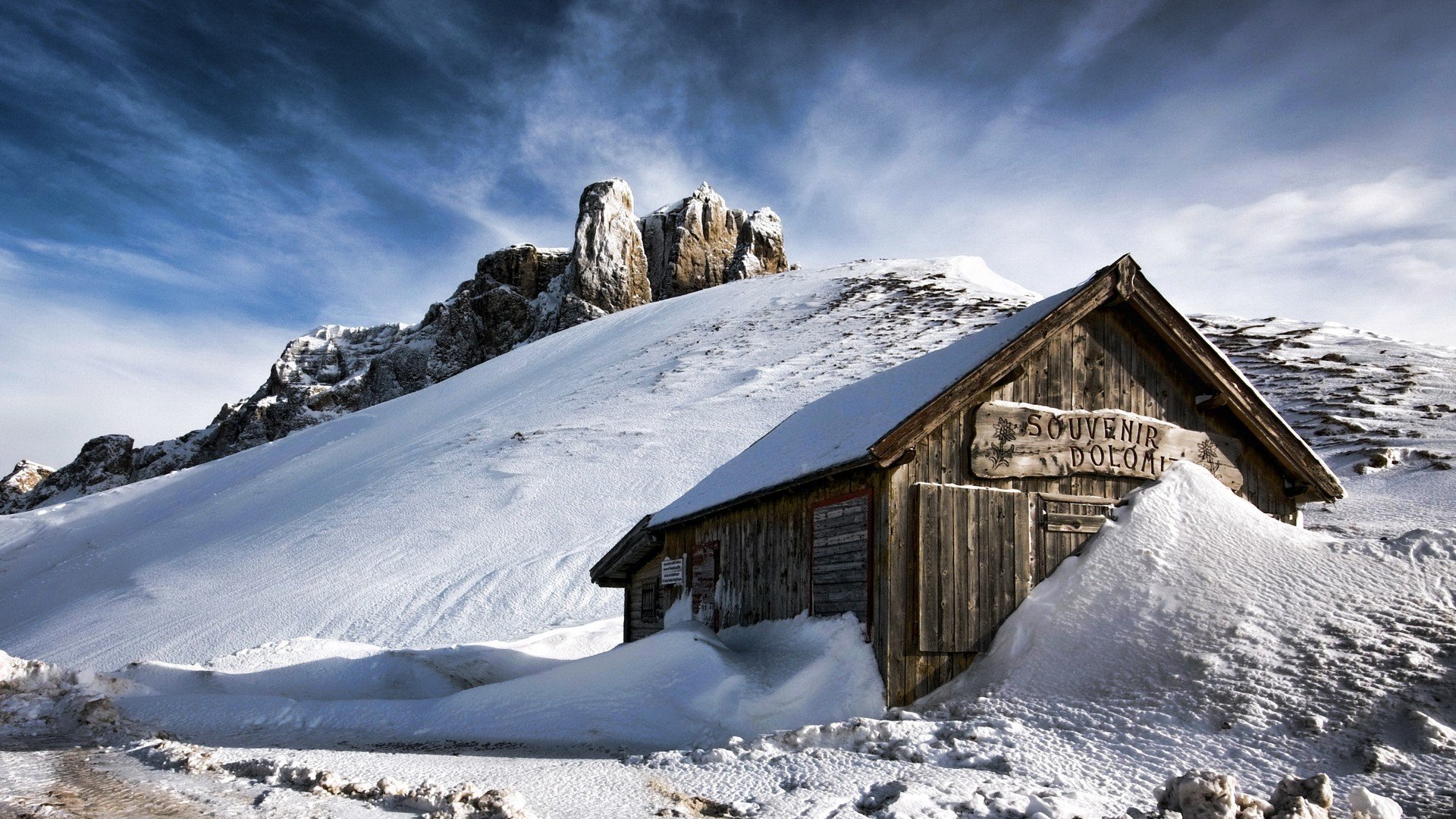 mountains, Landscapes, Nature, Snow, Snow, Landscapes, Chalets Wallpaper