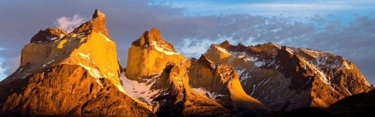 chile, Mountains, Clouds, Landscapes, Snow, Panorama, Patagonia HD Wallpaper Desktop Background