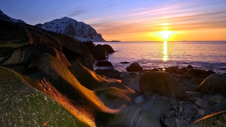 evening, Sun, Landscape, Sea, Sunset HD Wallpaper Desktop Background