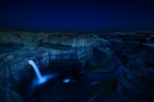 palouse, Falls, Washington, Waterfall, Night