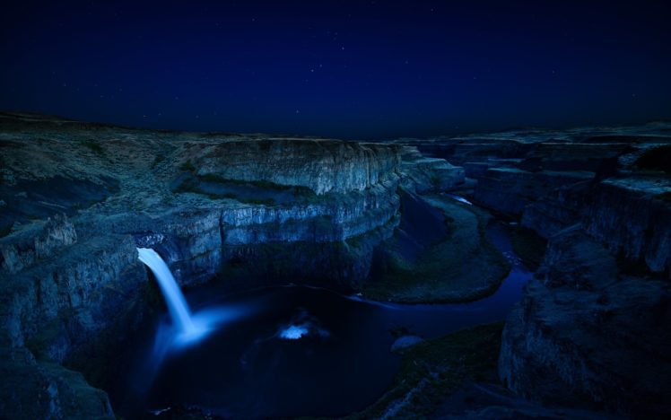 palouse, Falls, Washington, Waterfall, Night HD Wallpaper Desktop Background