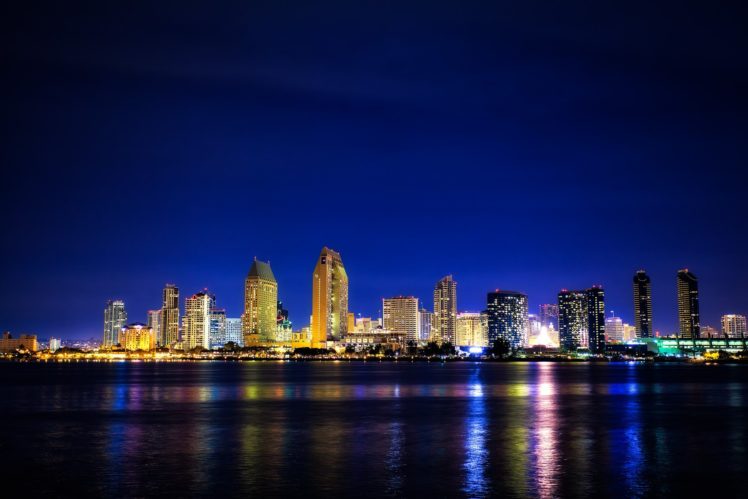 san, Diego, Coronado, City, Night HD Wallpaper Desktop Background