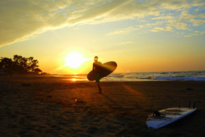 surfing, Board, Beaches, Sunset, Ocean