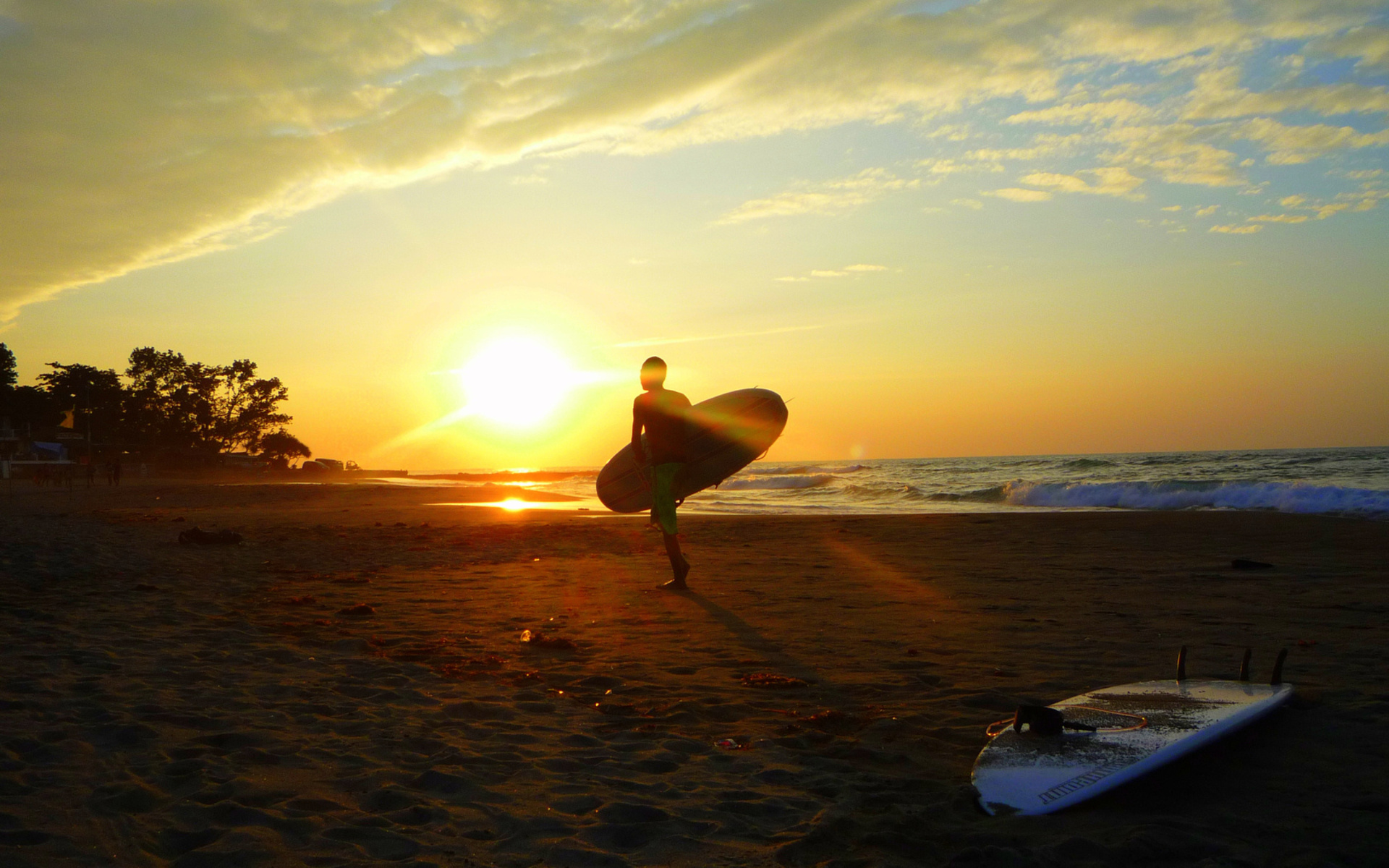 surfing, Board, Beaches, Sunset, Ocean Wallpaper