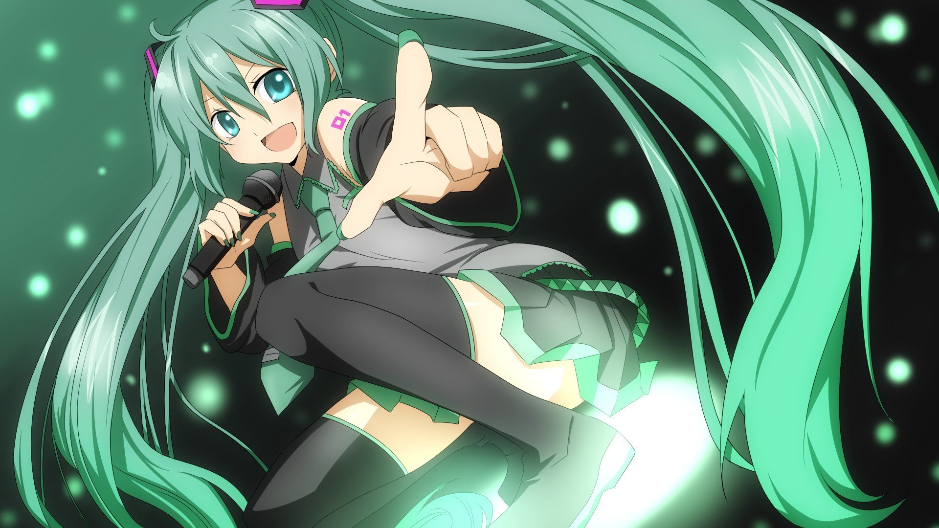 tattoos vocaloid hatsune miku green eyes green hair anime anime girls microphones wallpapers hd desktop and mobile backgrounds wallup net