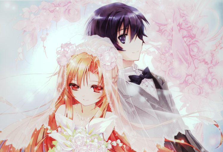 weddings, Sword, Art, Online, Yuuki, Asuna, Kirigaya, Kazuto HD Wallpaper Desktop Background