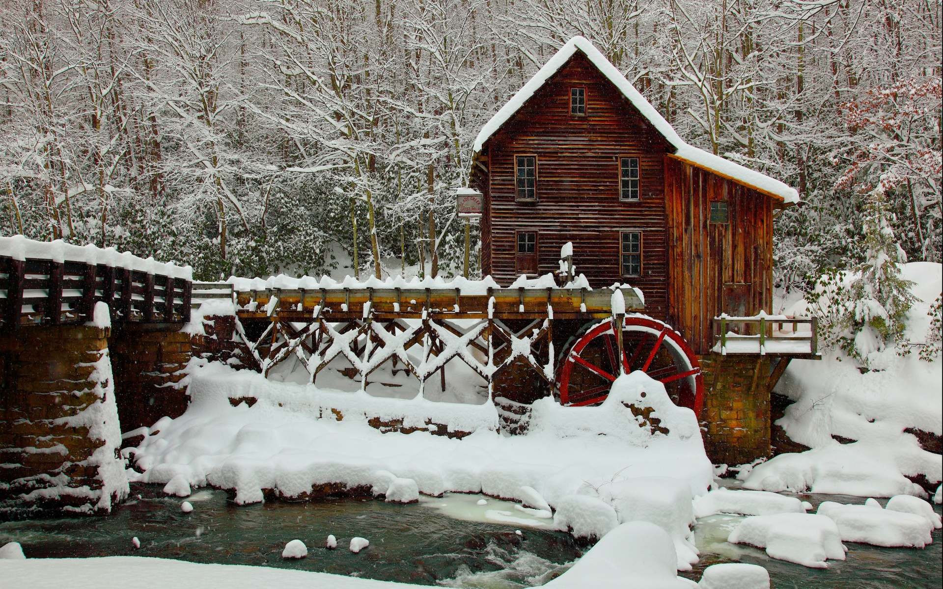 grist, Mill, Nature, Buildings, Winter Wallpaper
