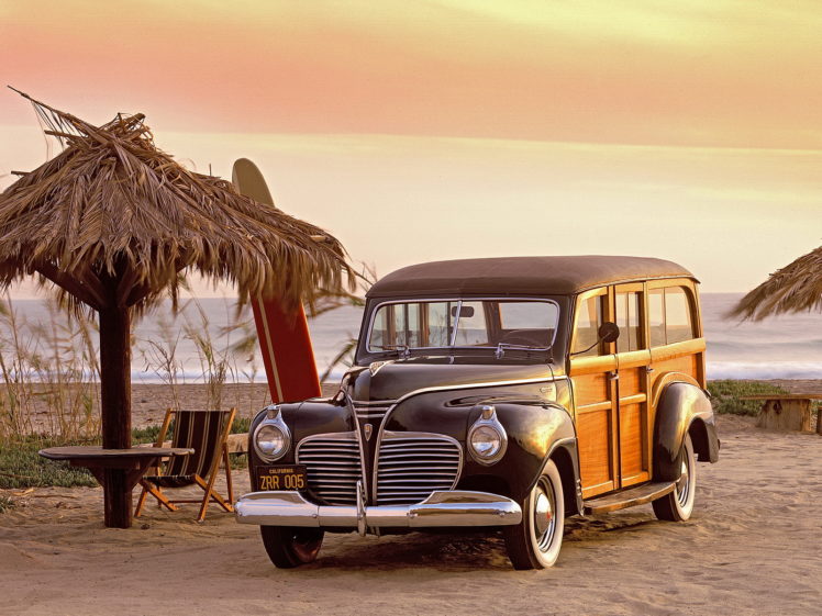 plymouth, 1941, Retro, Classic, Cars, Beach HD Wallpaper Desktop Background