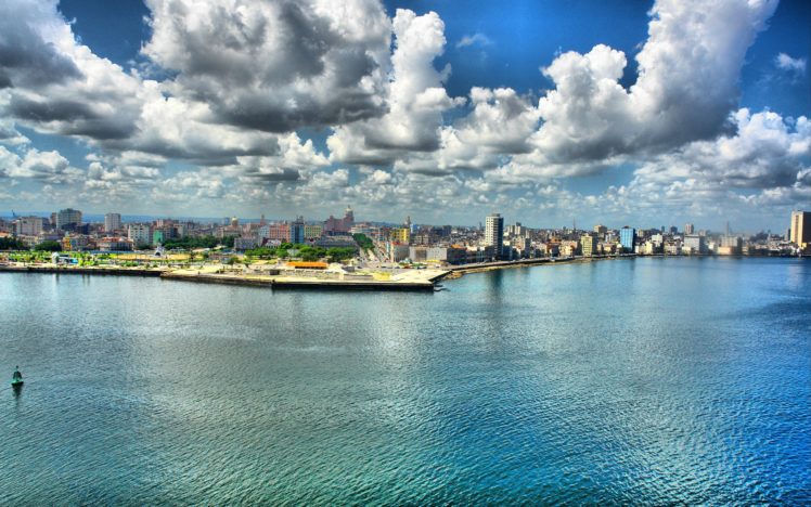 water, Clouds, Cityscapes, Urban, Cuba HD Wallpaper Desktop Background