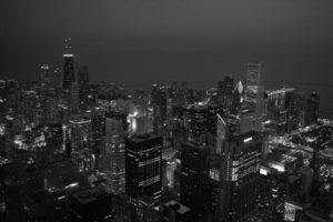 black, And, White, Night, Skyscrapers, Cities