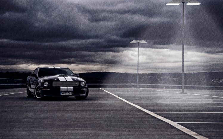 clouds, Rain, Cars, Vehicles, Ford, Mustang HD Wallpaper Desktop Background