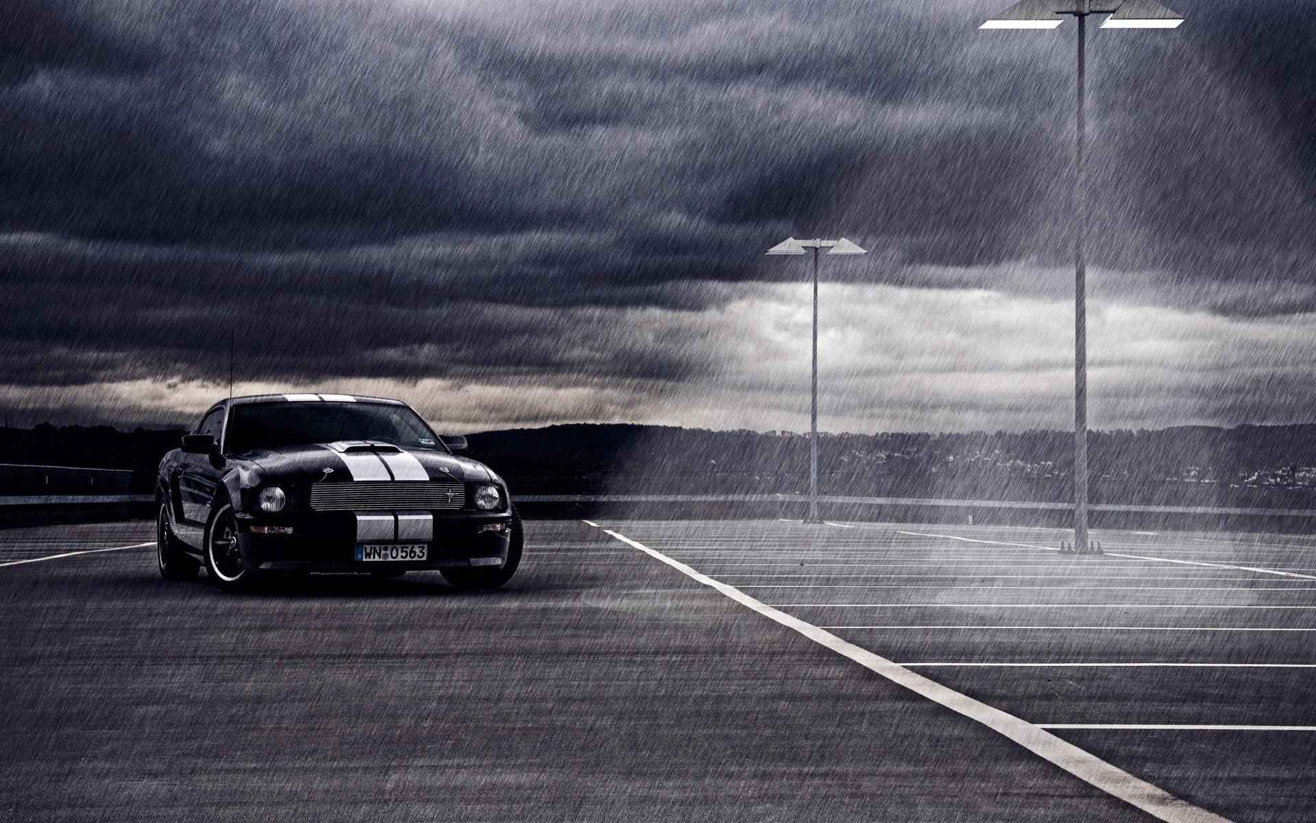 clouds, Rain, Cars, Vehicles, Ford, Mustang Wallpaper