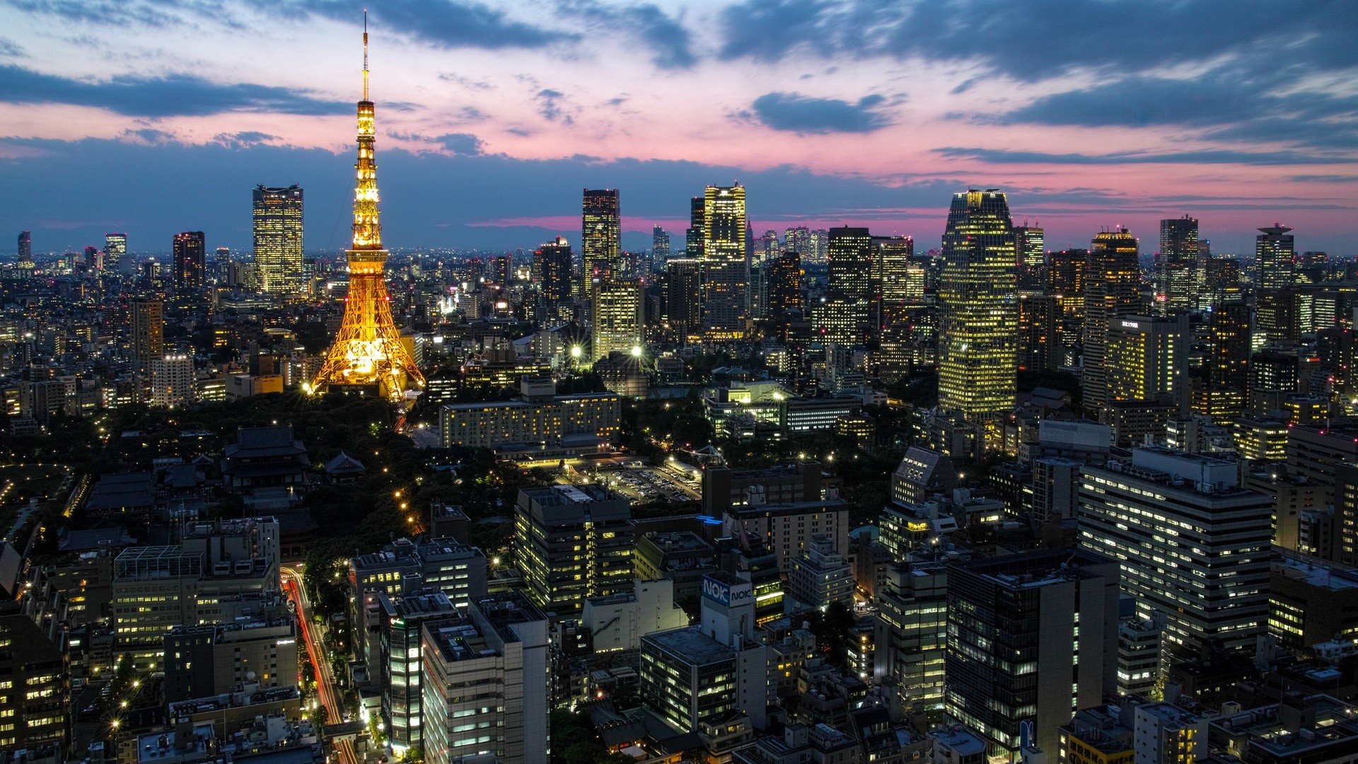 japan, Tokyo, Cityscapes, Tower, Houses, Skyscrapers, City, Lights, Dusk, Capital Wallpaper