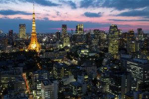 japan, Tokyo, Cityscapes, Tower, Houses, Skyscrapers, City, Lights, Dusk, Capital