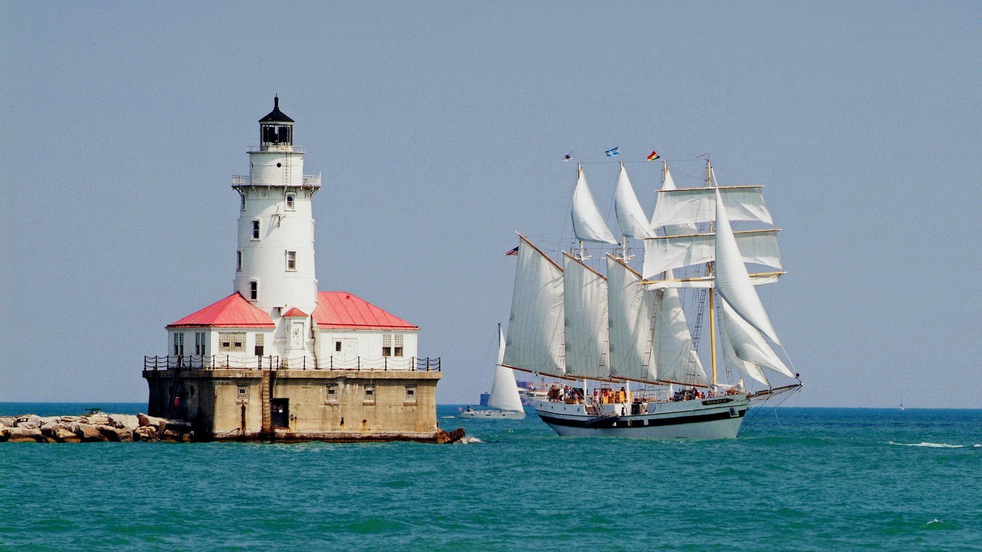 chicago, Ships, Lighthouses, Past, Illinois, Harbours Wallpaper