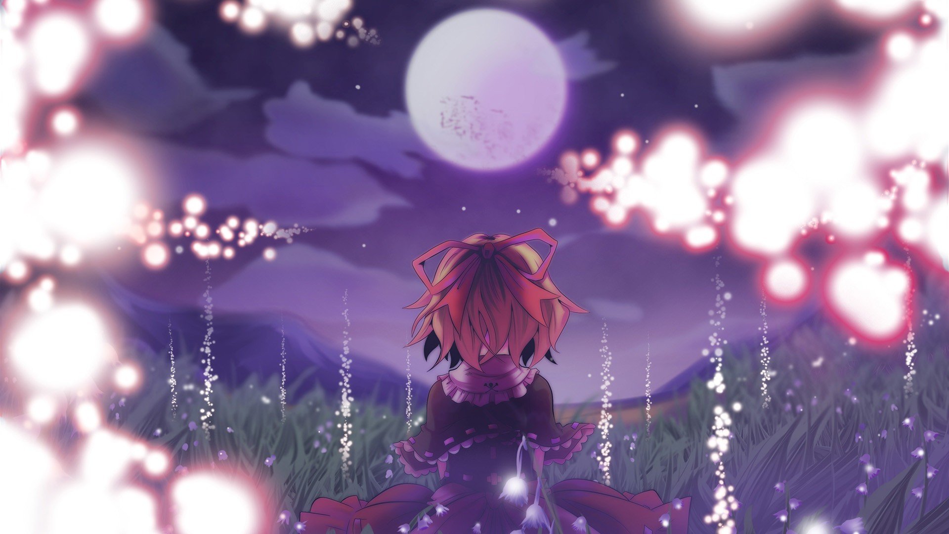 video, Games, Touhou, Cherry, Blossoms, Moon, Medicine, Melancholy, Anime, Girls Wallpaper