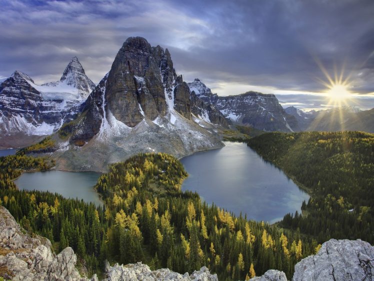 mountains, Clouds, Landscapes, Nature, Sun, British, Columbia, Mount HD Wallpaper Desktop Background