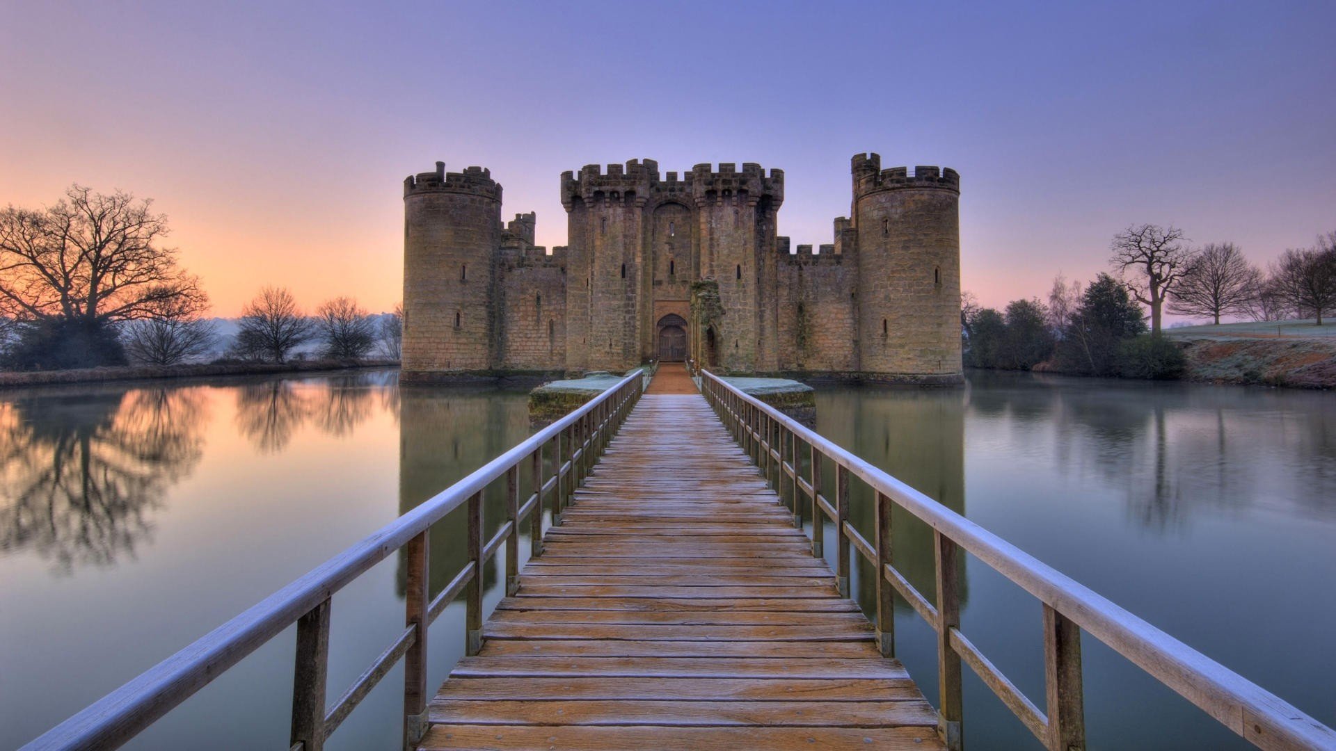 dawn, England, Bridges, Castle Wallpaper