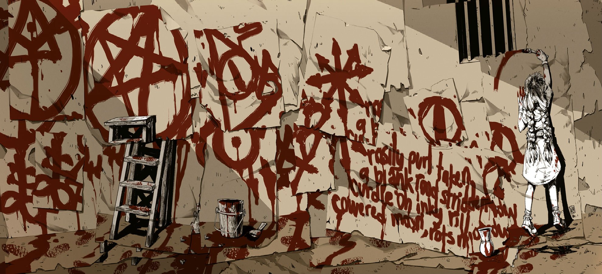 braids, Dualscreen, Graffiti, Long, Hair, Original, Polychromatic, Sleepy91 Wallpaper