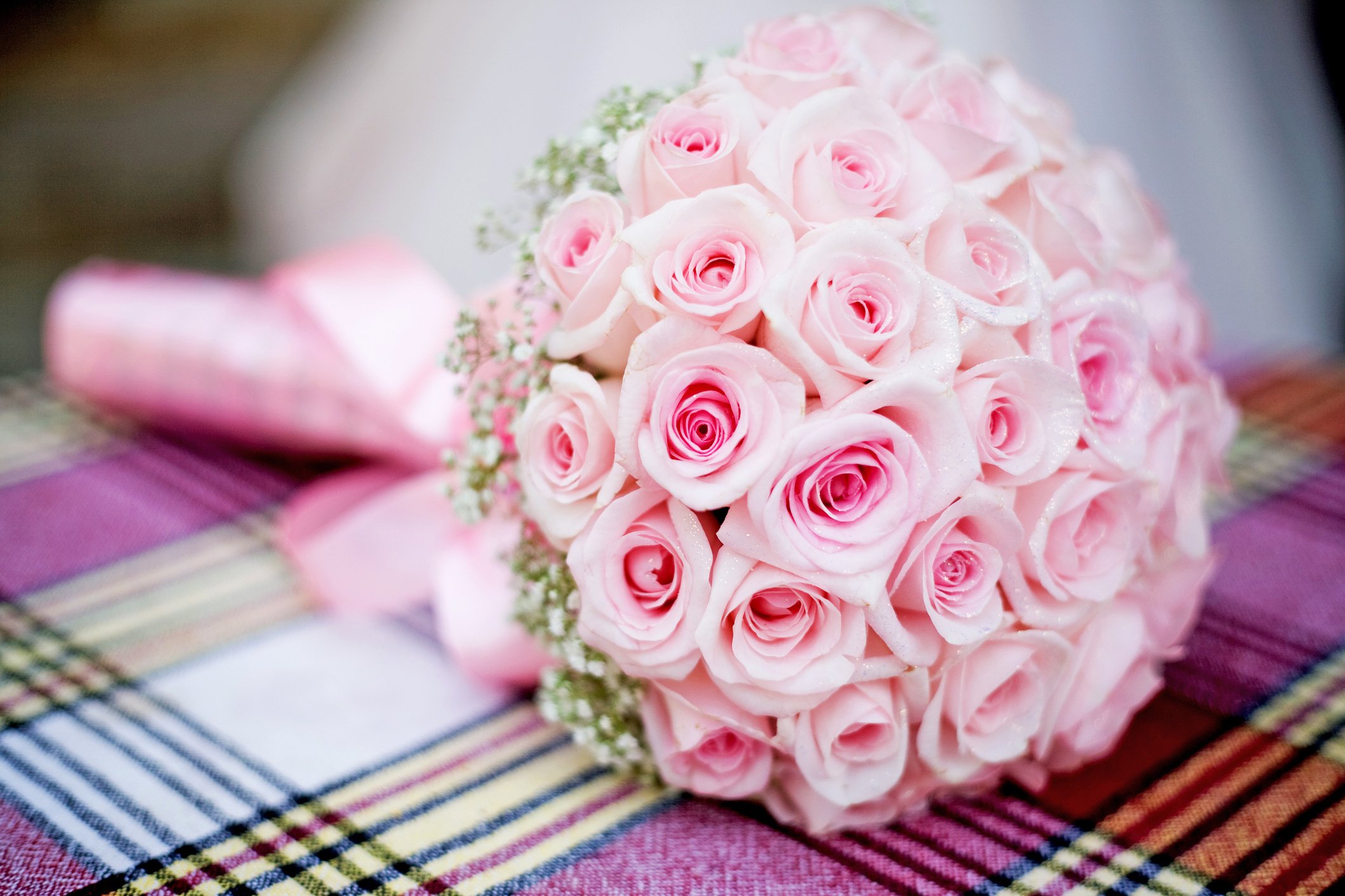 pink, Bouquet, Roses, Wedding Wallpaper