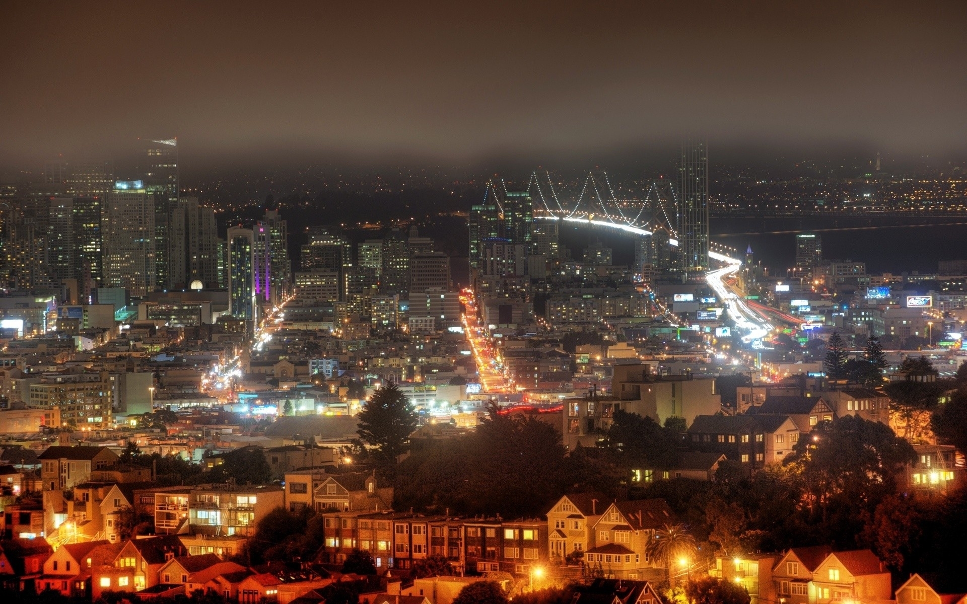 cityscapes, Night, Fog, Buildings, Usa, California, San, Francisco, Cities Wallpaper
