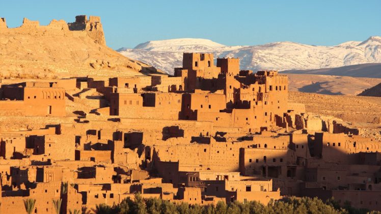 sunrise, Mountains, Cityscapes, Architecture, Buildings, Morocco HD Wallpaper Desktop Background