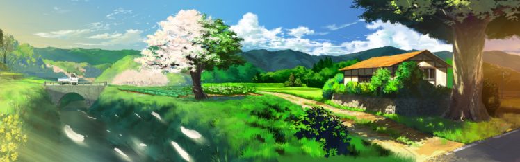 japan, Trees, Cars, Grass, Bridges, Outdoors, Scenic, Multiscreen HD Wallpaper Desktop Background