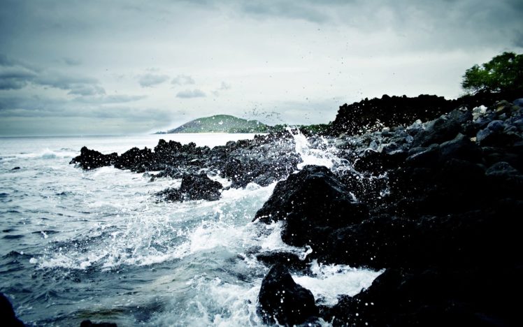 water, Waves, Rocks, Shore, Ripples, Splashes, Sea HD Wallpaper Desktop Background