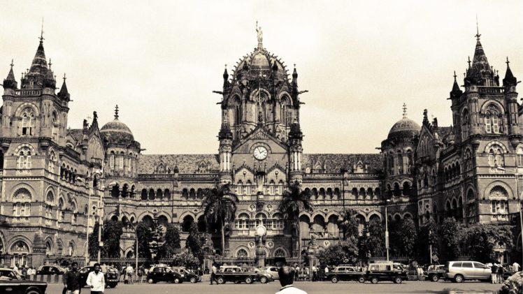 cars, Architecture, Buildings, Crowd, Train, Stations, Grayscale, Mumbai, Aia HD Wallpaper Desktop Background
