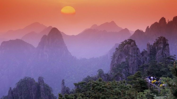 sunrise, Mountains, China HD Wallpaper Desktop Background
